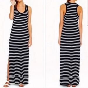 J. Crew Black and White Striped Maxi Dress